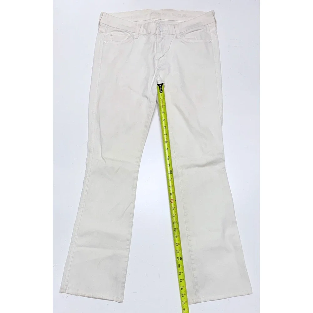 7 For All Mankind A Pocket White Flare Jeans Size 30 Low Rise Bootcut Stretch